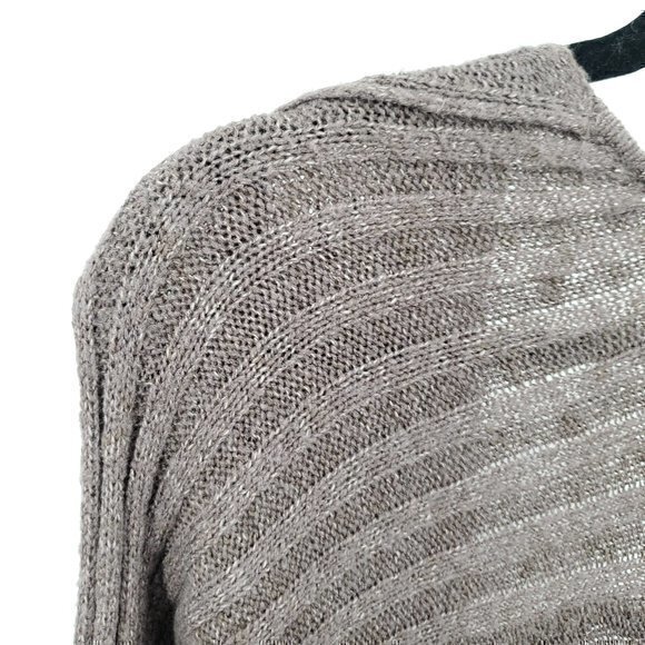 *Repair* Free People Oversized Ribbed Knit Open Cardigan S Blackberry Heather - Picture 11 of 16